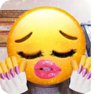 🧸 emoji, makeup, glitter, face, sparkle, manicure, nails telegram sticker