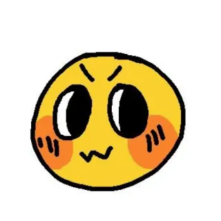 😳 Emoji, Arrossire, Carino, Cartone animato, Giallo, Faccia telegram sticker