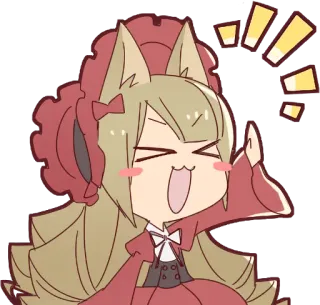 😆 Anime Mädchen, niedlich, Cartoon, Fuchs Ohren, fröhlich, Ausdruck telegram sticker