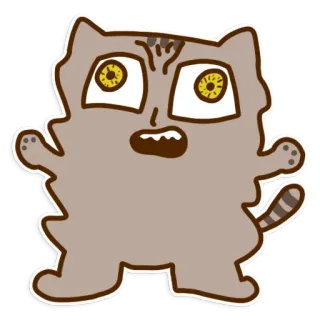 👺 кот, мультфильм, животное, милый, смешной, стикер telegram sticker