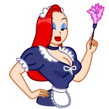 🧹 Jessica Rabbit Who Framed Roger Rabbit Cartone animato, Cameriera, Spolverare, Animato telegram sticker