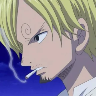 🎷 Sanji One Piece Anime, Zigarette, Rauchen, Kochen, Blond whatsapp sticker