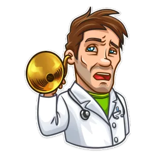 👂 médico, doutor, médico, aparelho auditivo, estetoscópio, saúde telegram sticker