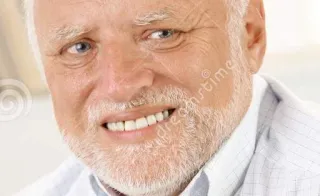 🙂 Hide the Pain Harold Harold, meme, stock photo, internet meme, old man, smile telegram sticker