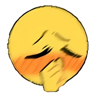 🌝 Emoji, Rumienić się, Żółty, Nieśmiały telegram sticker