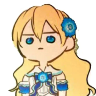 😑 dibujos animados, pelo rubio, anime, pegatina, azul telegram sticker