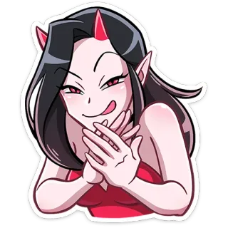 😈 悪魔, サキュバス, アニメ, 漫画, 悪魔, 角, 邪悪, キャラクター telegram sticker