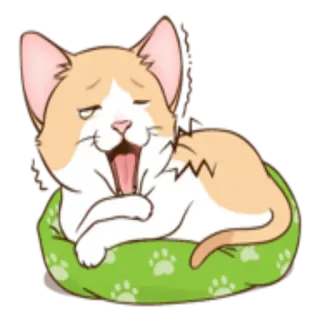 😴 kucing, hewan, peliharaan, menguap, lelah, mengantuk, kartun telegram sticker