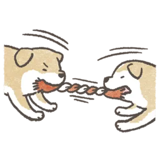 😾 개, 싸움, 줄다리기, 만화, 동물, 장난 telegram sticker
