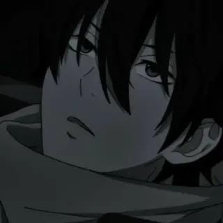 🖇 Anime, Homme, cheveux noirs, visage, yeux, portrait telegram sticker