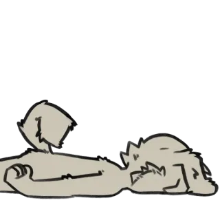 🥞 fictional animal lying down, tired, animal, anthropomorphic, resting, flat, lazy whatsapp sticker