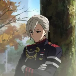 ⛓ anime, character, military uniform, serious, indoors telegram sticker