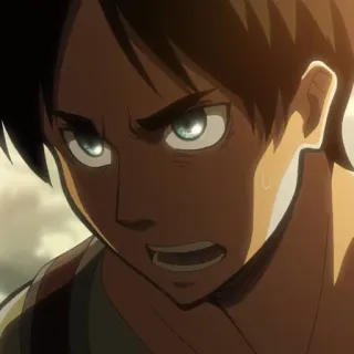 🗡 Eren Yeager Attack on Titan Anime, Mangá, Eren Jaeger, Attack on Titan, Shonen, Personagem whatsapp sticker