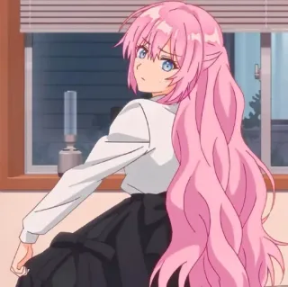 🤨 anime, girl, pink hair, woman, cute telegram sticker
