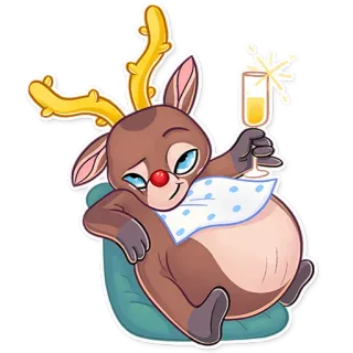 😏 rena, natal, desenho animado, álcool, festivo, feriado, festa telegram sticker