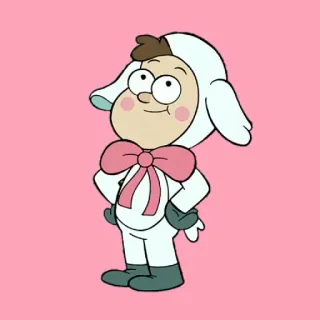 🙊 Dipper Pines Gravity Falls cartoon, animation, character, funny, costume, sheep telegram sticker
