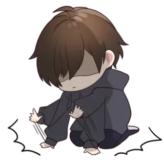 😠 Anime, Manga, Chibi, Personnage, Triste, Sweat à capuche telegram sticker