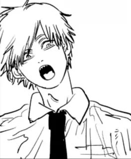 🌫 Denji Chainsaw Man Anime, Manga, Chainsaw Man, Denji, Criant, Choqué whatsapp sticker
