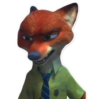 😠 Nick Wilde Zootopia Nick Wilde, Zootopia, zorro, disgustado, personaje de dibujos animados, animación telegram sticker
