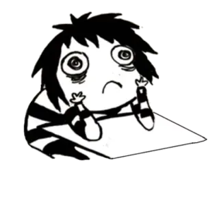 😞 exausto, cansado, rabisco, sonolento, desenho animado, desenho, frustrado telegram sticker