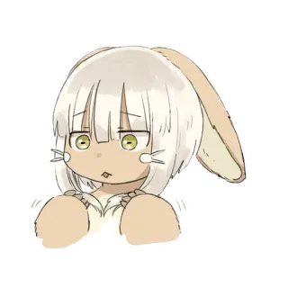 😞 Nanachi Made in Abyss Anime, Coelho, Nanachi, Made in Abyss, fofo, Mangá telegram sticker