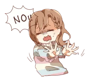 👩 NO!!! Anime, Mädchen, Ekel, Ablehnung, Ausdruck, Nein telegram sticker