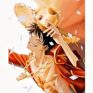 ❗️ Monkey D. Luffy One Piece Monkey D. Luffy, One Piece, Anime, Kroon, Koning, Piraat, Manga telegram sticker