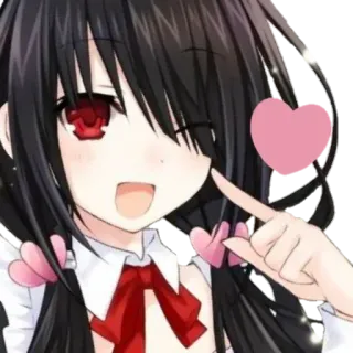 😄 Anime, Fille, Coeur, Mignon, Dessin animé whatsapp sticker