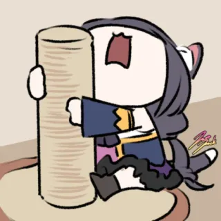 😫 Девушка-кошка, Аниме, Каваий, Милый, Кот, Когтеточка whatsapp sticker