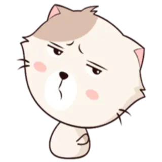 😐 chat, animal, mignon, autocollant, dessin animé, expression, chaton, animal domestique telegram sticker