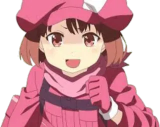 😝 Llenn Sword Art Online Alternative Gun Gale Online Anime, Llenn, Sword Art Online, GGO, Gun Gale Online, Postać, Różowy, Słodki telegram sticker