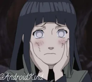 🌸 Hinata Hyuga Naruto @AndroidKind アニメ, 漫画, ナルト, ヒナタ, 悲しい, ファンアート telegram sticker