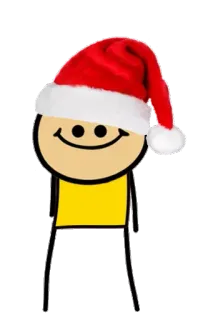 😊 火柴人, 圣诞帽, 圣诞节, 卡通, 节日 whatsapp sticker