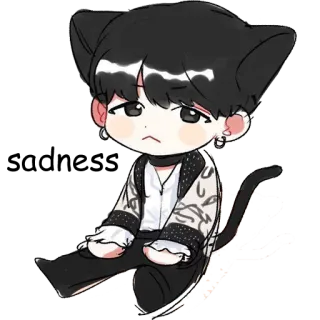 😔 고양이, 애니메이션, 스티커, 그림 telegram sticker