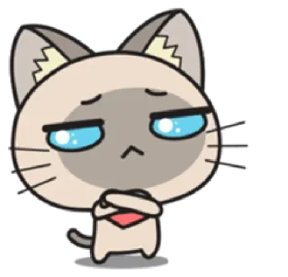 😠 gato, animal, fofo, desenho animado, adesivo, expressão, triste, emburrado whatsapp sticker