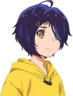 😐 Ai Ohto Wonder Egg Priority アニメ, キャラクター, カートゥーン, 女の子, ワンダーエッグ・プライオリティ whatsapp sticker