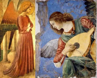 😇 angel, music, religious art, renaissance, lute, wings telegram sticker