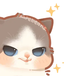 😏 kapebeans. kucing, kawaii, imut, binatang, seni digital, stiker whatsapp sticker