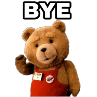 👋 Ted BYE テディベア, 別れ, さようなら, 映画, コメディ telegram sticker