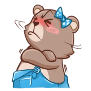 😤 熊, 生气, 卡通, 动物, 沮丧, 表情符号 telegram sticker