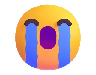 😭 Emoji, Triste, Chorando, Rosto, Lágrimas, Amarelo telegram sticker