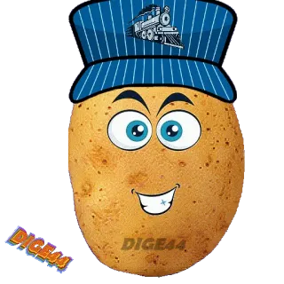 🚂 DIGE44 kentang, kereta, kartun, sayur, lucu, karakter telegram sticker