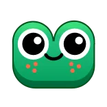 🙂 rana, mono, dibujos animados, pegatina, verde, ojos, cara telegram sticker