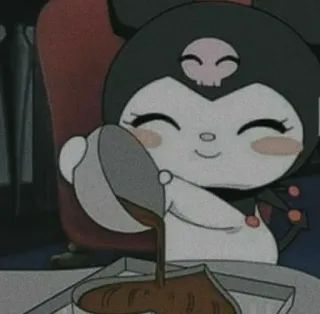 🖤 Kuromi Kuromi, Sanrio, Desenho animado, Bonito, Kawaii, Despejando whatsapp sticker