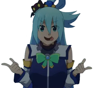 😋 Aqua Konosuba อนิเมะ, การ์ตูน, ตลก, ตัวละคร, อควา, Konosuba telegram sticker
