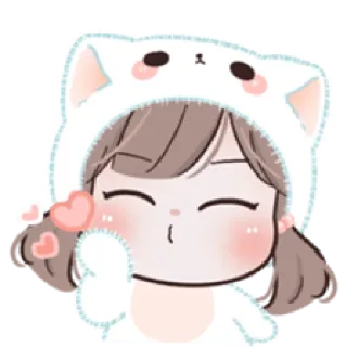 😘 carino, kawaii, ragazza, cuore, anime, adesivo whatsapp sticker