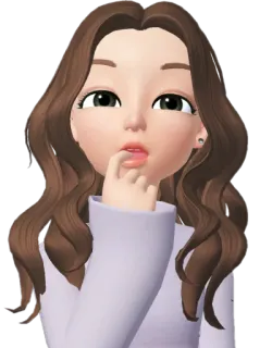 😦 desenho animado, Zepeto, avatar, menina telegram sticker