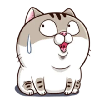 😱 cat, cartoon, animal, cute, sticker telegram sticker