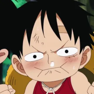 😳 Monkey D. Luffy One Piece Anime, One Piece, Monkey D. Luffy, Cartoon, Manga, Lustig telegram sticker