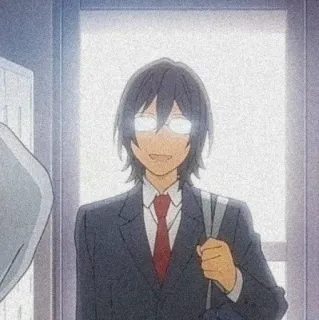 🖤 Izumi Miyamura Horimiya 动漫, 角色, 堀与宫村, 校服, 眼镜 telegram sticker